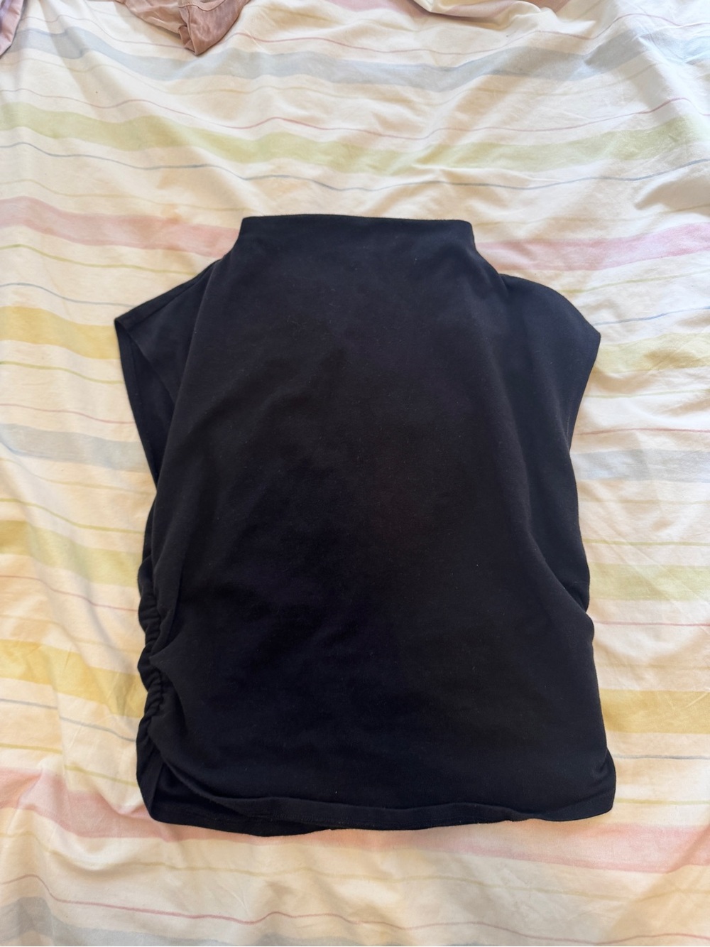 Reformation Black Sleeveless Tank with Side Ruching
